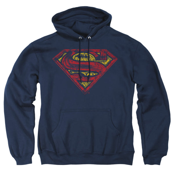 Superman - S Shield Rough Adult Pull Over Hoodie