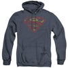 Superman - S Shield Rough Adult Heather Hoodie