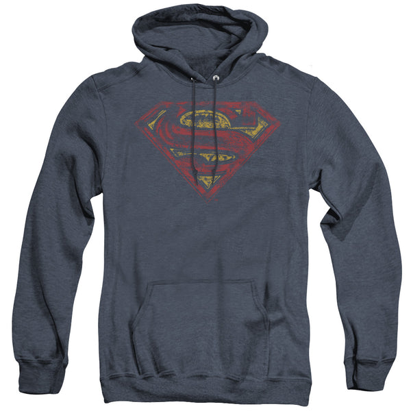 Superman - S Shield Rough Adult Heather Hoodie