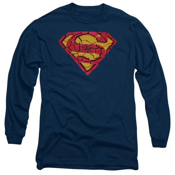 Superman - Shattered Shield Adult Long Sleeve Shirt