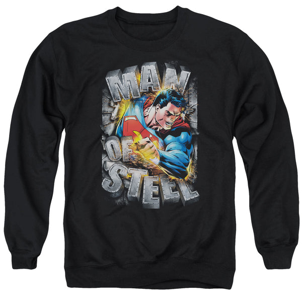 Superman - Ripping Steel Adult Crewneck Sweatshirt