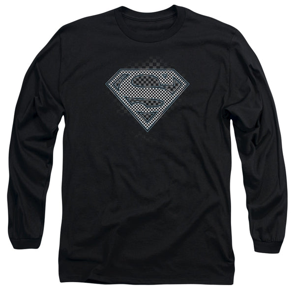 Superman - Checkerboard Adult Long Sleeve Shirt