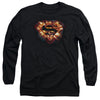 Superman - Space Burst Shield Adult Long Sleeve Shirt
