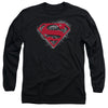 Superman - Hardcore Noir Shield Adult Long Sleeve Shirt