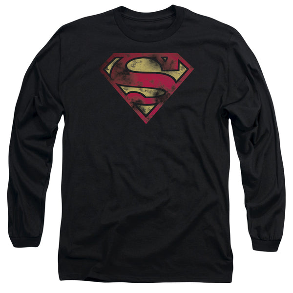 Superman - War Torn Logo Adult Long Sleeve Shirt
