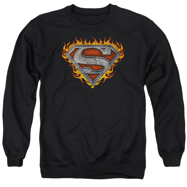 Superman - Iron Fire Shield Adult Crewneck Sweatshirt