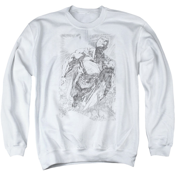 Superman - Exploding Space Sketch Adult Crewneck Sweatshirt