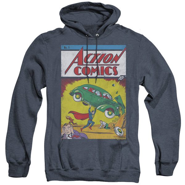 Superman - Action No. 1 Adult Heather Hoodie