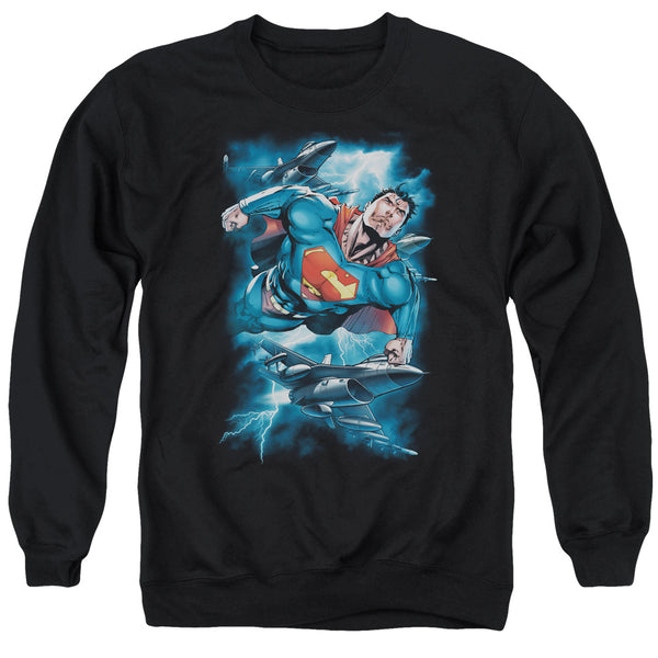 Superman - Stormy Flight Adult Crewneck Sweatshirt