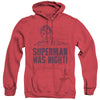 Superman - Was Right Adult Heather Hoodie