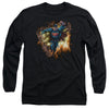 Superman - Blasting Through Adult Long Sleeve Shirt