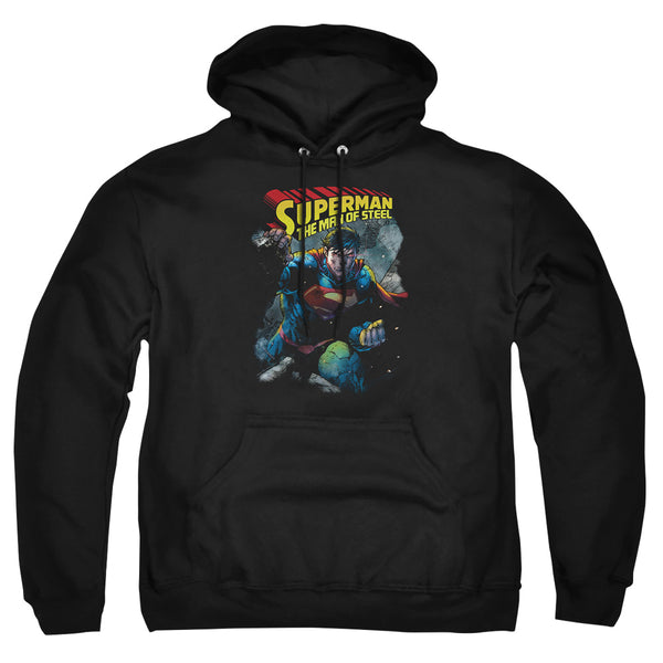 Superman - Through The Rubble Adult Pull Over Hoodie