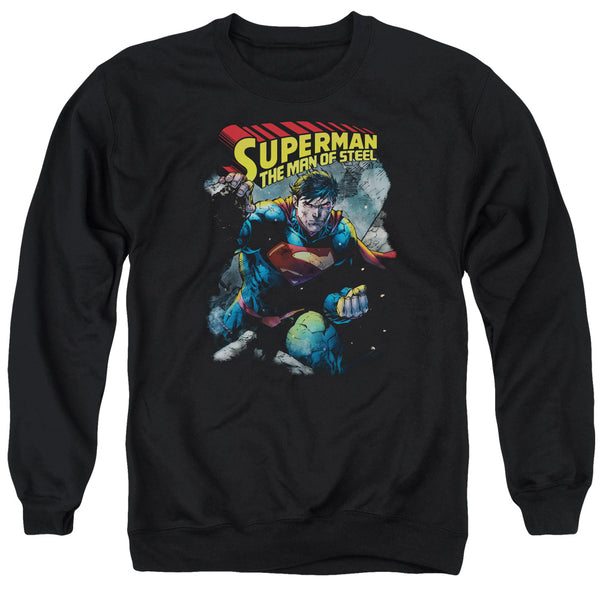 Superman - Through The Rubble Adult Crewneck Sweatshirt