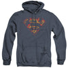 Superman - Super Distressed Adult Heather Hoodie