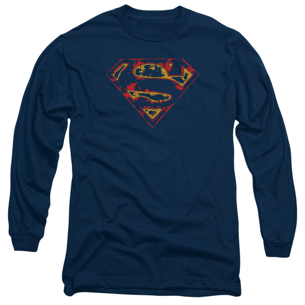 Superman - Super Distressed Adult Long Sleeve Shirt