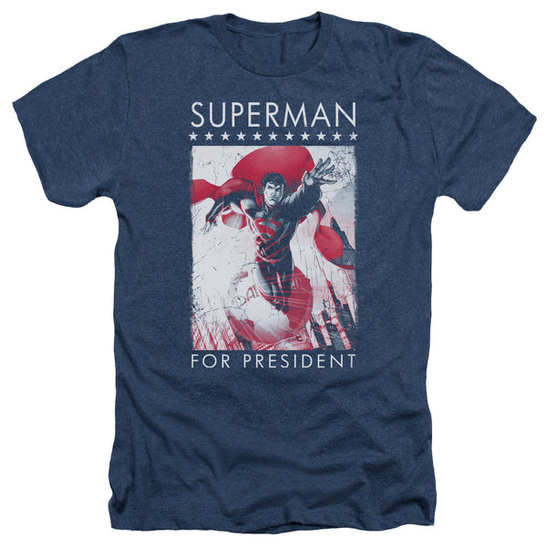 Superman - Superman For President Adult Regular Fit Heather Short Sleeve