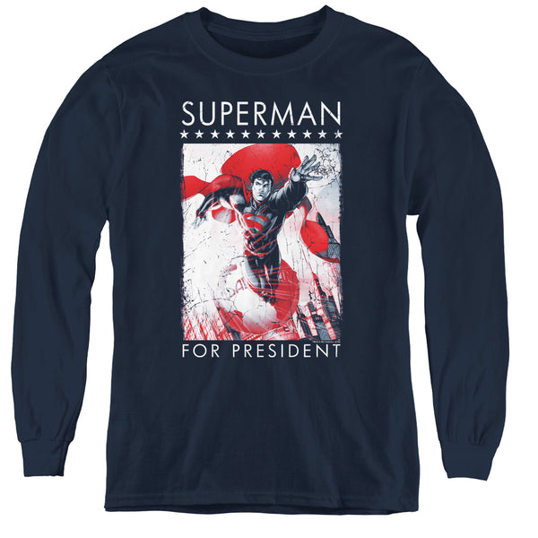 Superman - Superman For President L - S Youth