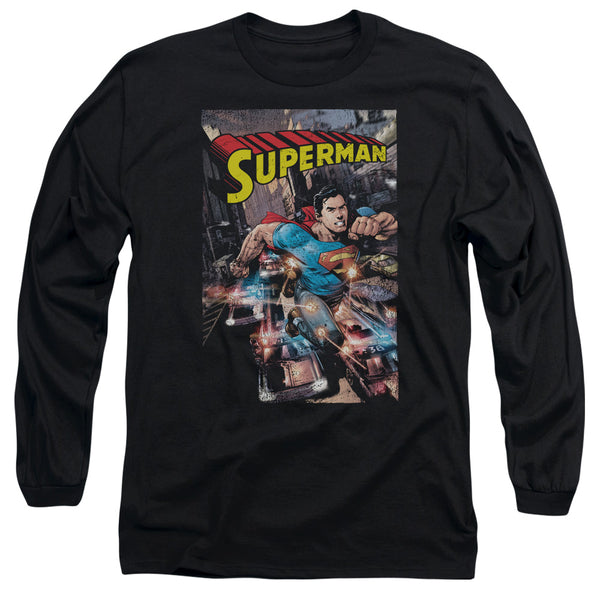 Superman - Action One Adult Long Sleeve Shirt
