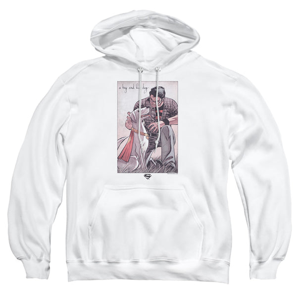 Superman - Mans Best Friend Adult Pull Over Hoodie