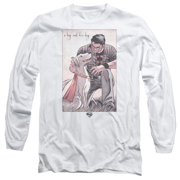 Superman - Mans Best Friend Adult Long Sleeve Shirt