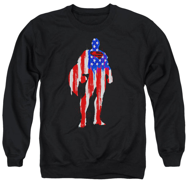 Superman - Flag Silhouette Adult Crewneck Sweatshirt