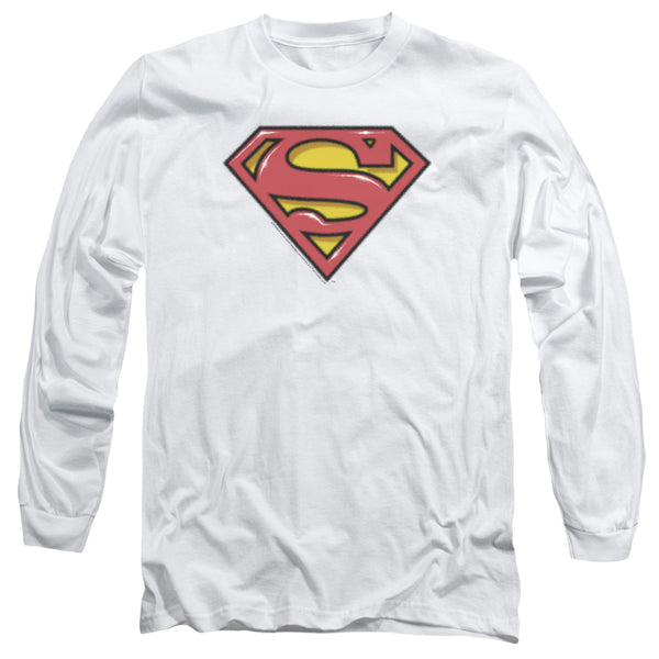 Superman - Airbrush Shield Adult Long Sleeve Shirt