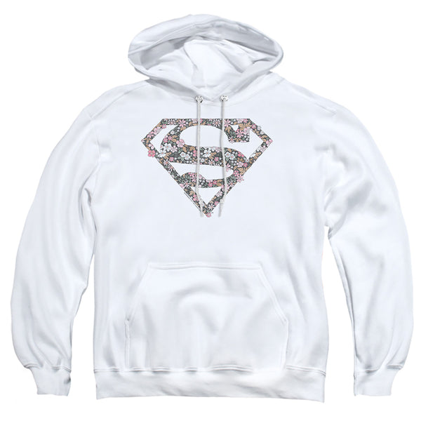 Superman - Rough Floral Logo Adult Pull Over Hoodie