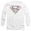 Superman - Rough Floral Logo Adult Long Sleeve Shirt