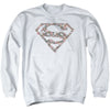 Superman - Rough Floral Logo Adult Crewneck Sweatshirt