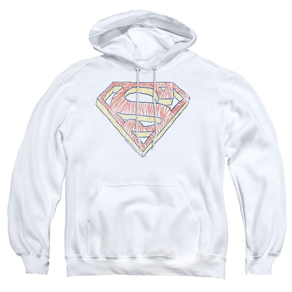 Superman - Rough Scribble Logo Adult Pull Over Hoodie