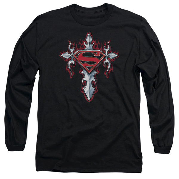 Superman - Gothic Steel Logo Adult Long Sleeve Shirt