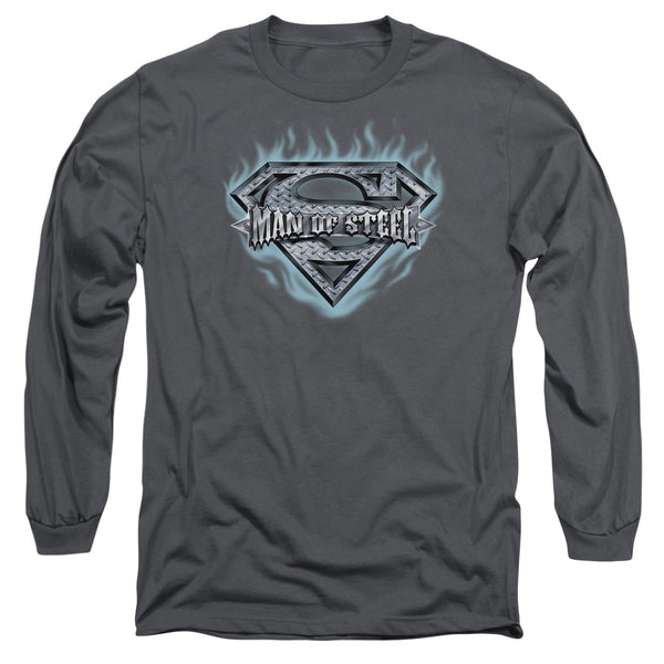 Superman - Man Of Steel Shield Adult Long Sleeve Shirt