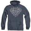 Superman - Tribal Steel Shield Adult Heather Hoodie