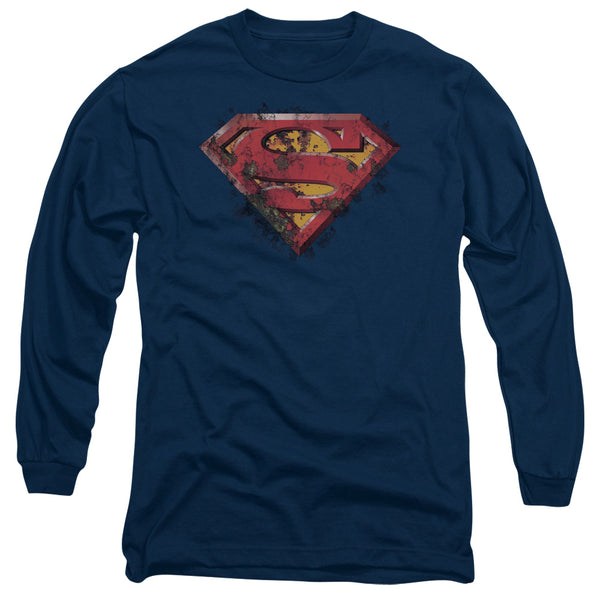Superman - Rusted Shield Adult Long Sleeve Shirt