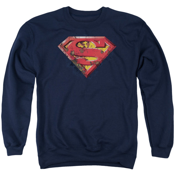 Superman - Rusted Shield Adult Crewneck Sweatshirt