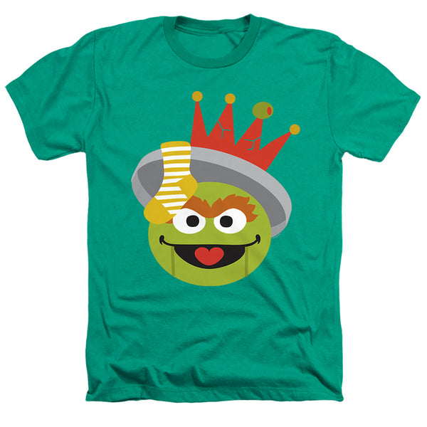Sesame Street - Christmas Nutcracker Oscar The Grouch Adult Regular Fit Heather Short Sleeve