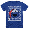 Sesame Street - Cookie Monster Ugly Christmas Adult Regular Fit Heather Short Sleeve