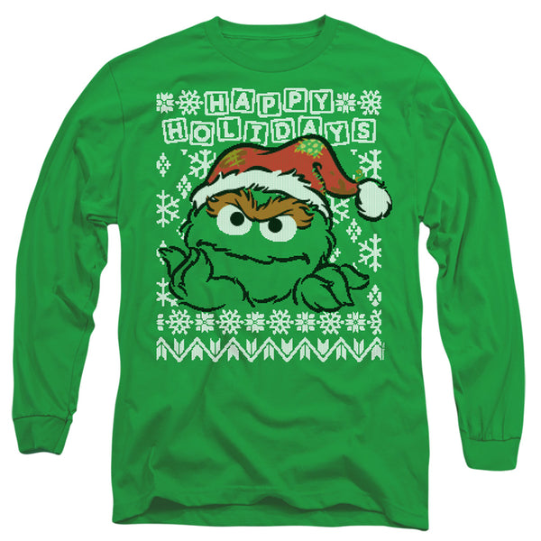 Sesame Street - Oscar The Grouch Ugly Christmas Adult Long Sleeve