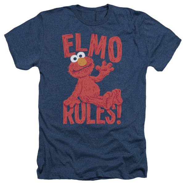 Sesame Street - Elmo Rules Adult Regular Fit Heather Short Sleeve