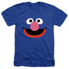 Sesame Street - Grover Face Adult Regular Fit Heather Short Sleeve