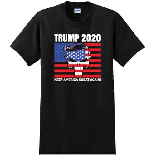 Trump 2020 Patriotic Skull and Flag T-Shirt