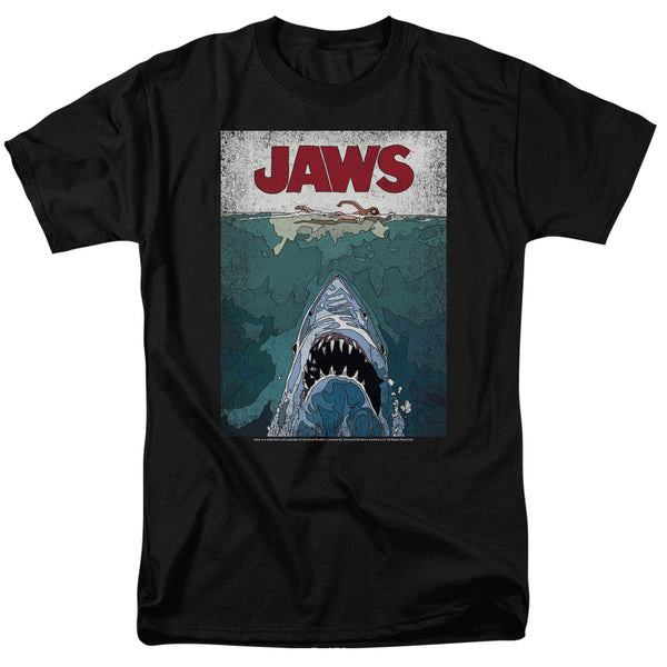 Jaws - Lined Poster Adult Regular Fit Short Sleeve