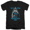 Jaws - Boat In Mouth Adult Slim Fit V Neck Cotton