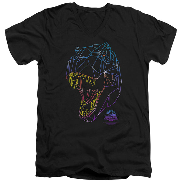 Jurassic Park - Neon T Rex Adult Slim Fit V Neck Cotton