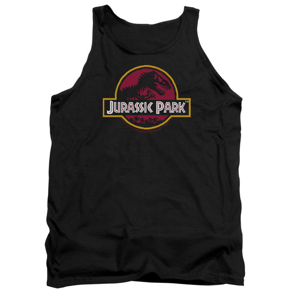 Jurassic Park - 8 Bit Logo Adult Tank Top