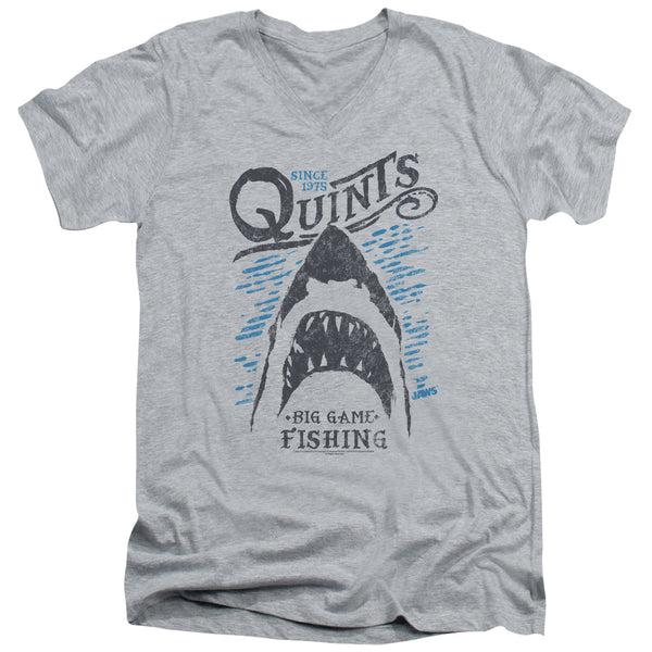 Jaws - Big Game Fishing Adult Slim Fit V Neck Cotton