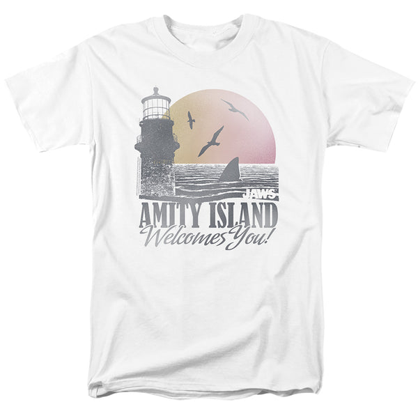 Jaws - Amity Island Welcomes You! Adult Regular Fit Short Sleeve