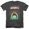 Jaws - Neon Line Art Poster Adult Regular Fit Heather Short Sleeve