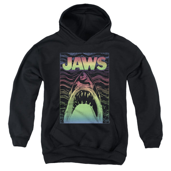 Jaws - Neon Line Art Poster Youth Hooded Sweatshirt