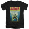 Jaws - Bright Jaws Adult Slim Fit V Neck Cotton